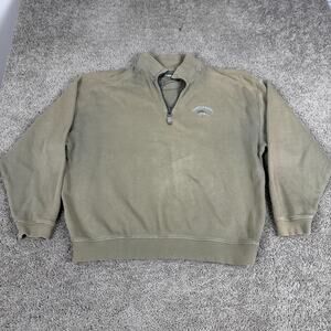 Tommy Bahama Sweater Mens XL Brown Pullover 1/4 Zip Cotton Casual READ
